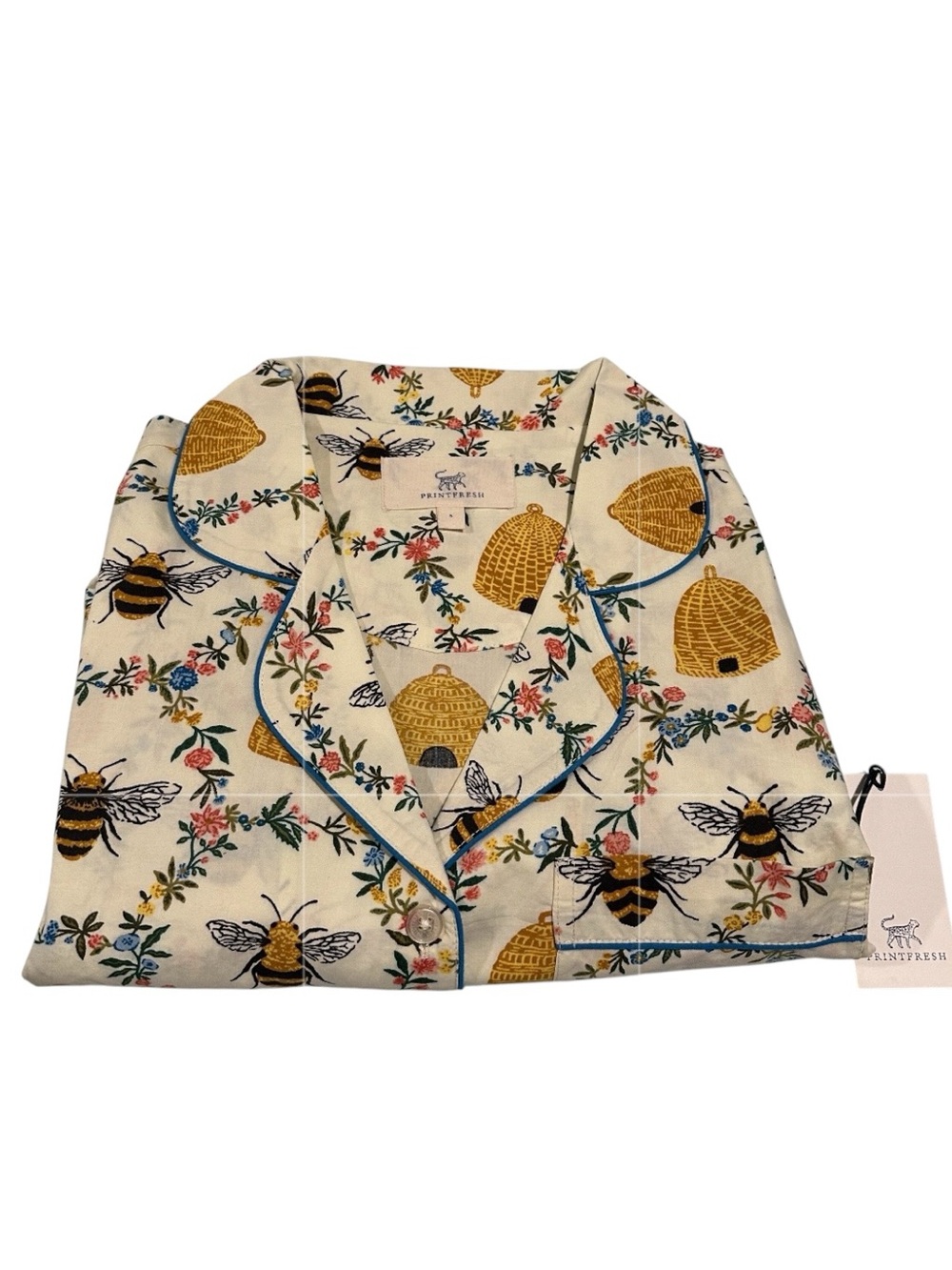 Printfresh Sweet Bee Pajama Set Organic Cotton Small NWT $168 - Picture 7 of 9